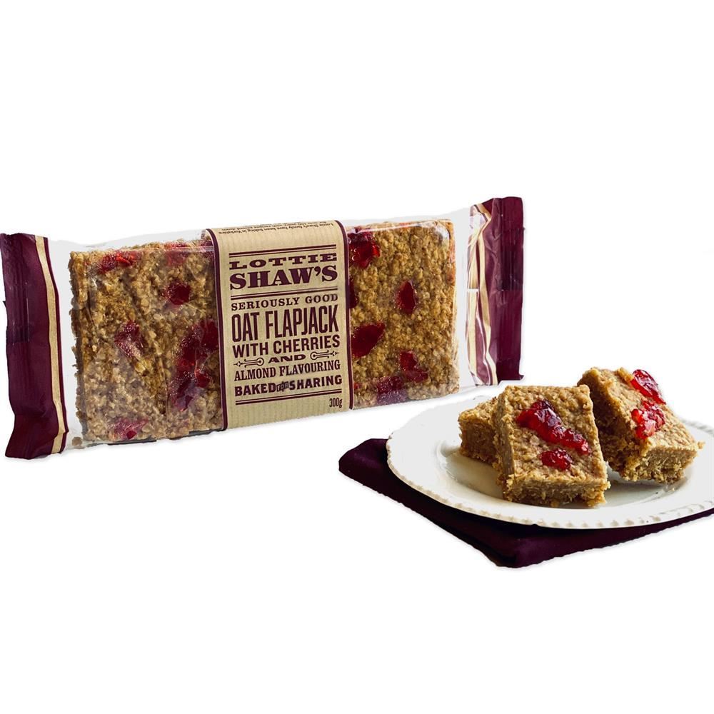 Lottie Shaw's Baked for Sharing Cherry & Almond Flapjack 300g - 6 Pack