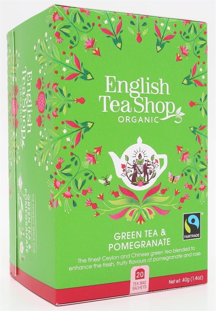 English Tea Shop Green Tea & Pomegranate - 20 Tea Bag Sachets