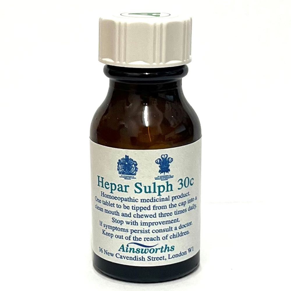 Ainsworths Hepar Sulph 30C Single Counter Remedy 120 tabs