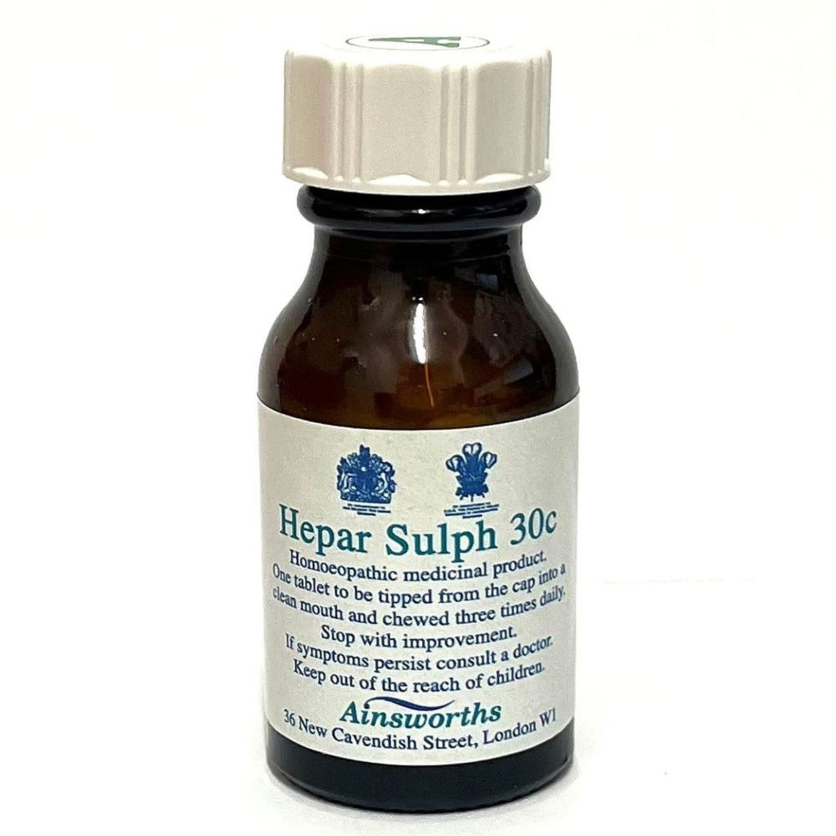 Ainsworths Hepar Sulph 30C Single Counter Remedy 120 tabs