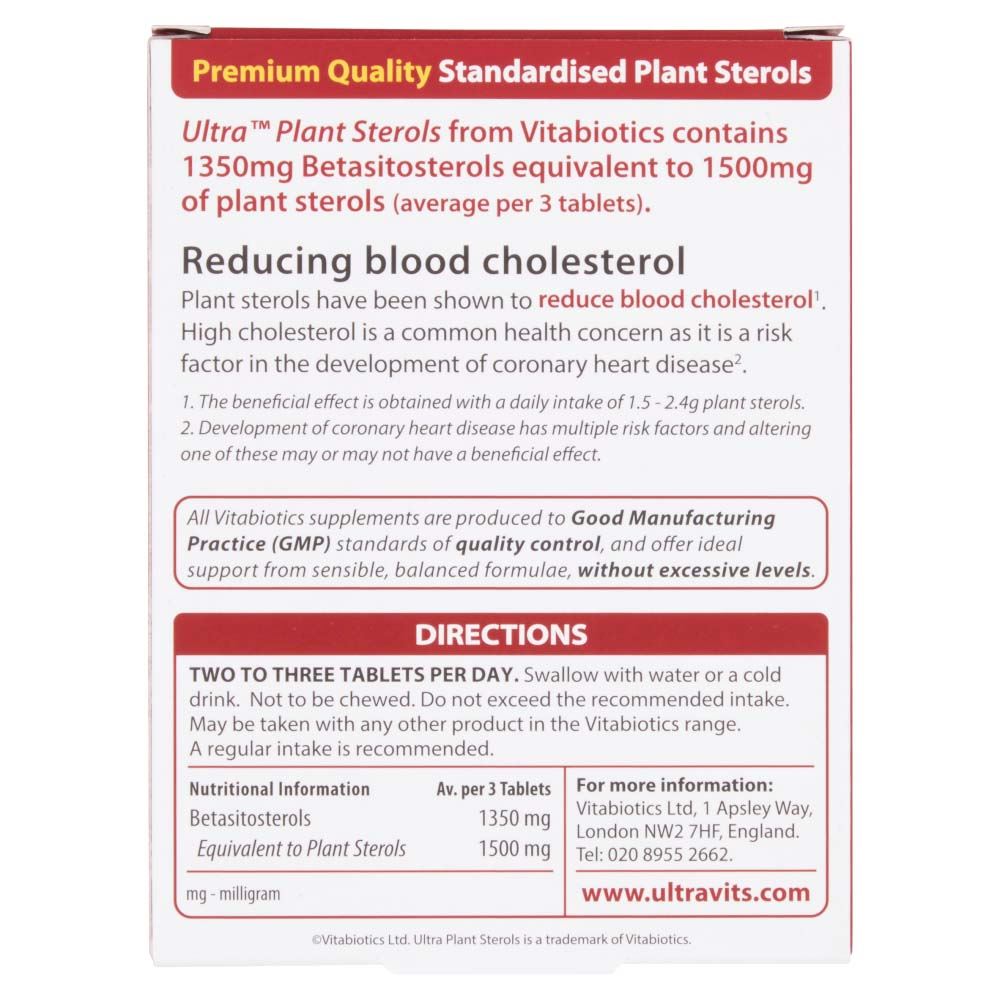 Vitabiotics Ultra Plant Sterols 1500mg Premium Quality - 30 Tablets