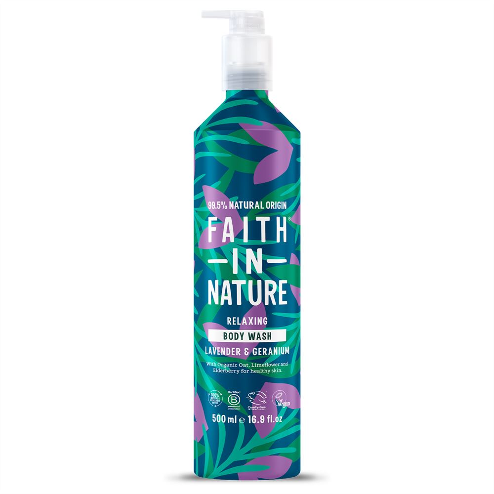 Faith in Nature Lavender & Geranium Body Wash - 500ml Metal