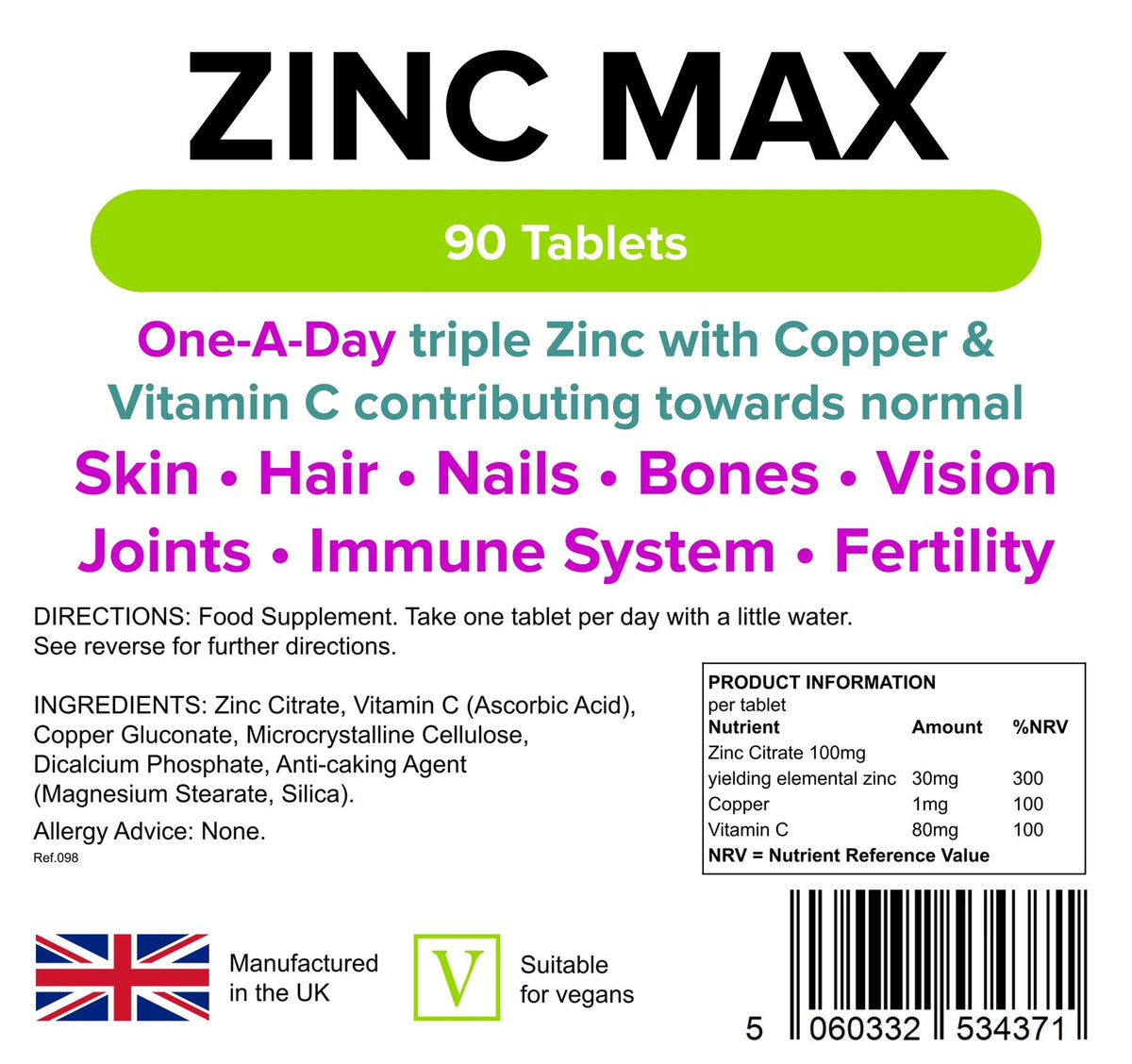 Lindens Zinc Max - 90 Tablets - image 2