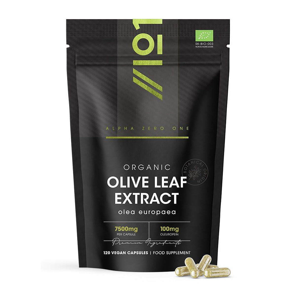 Alpha01 Organic Olive Leaf Extract 7500mg 120 Capsules