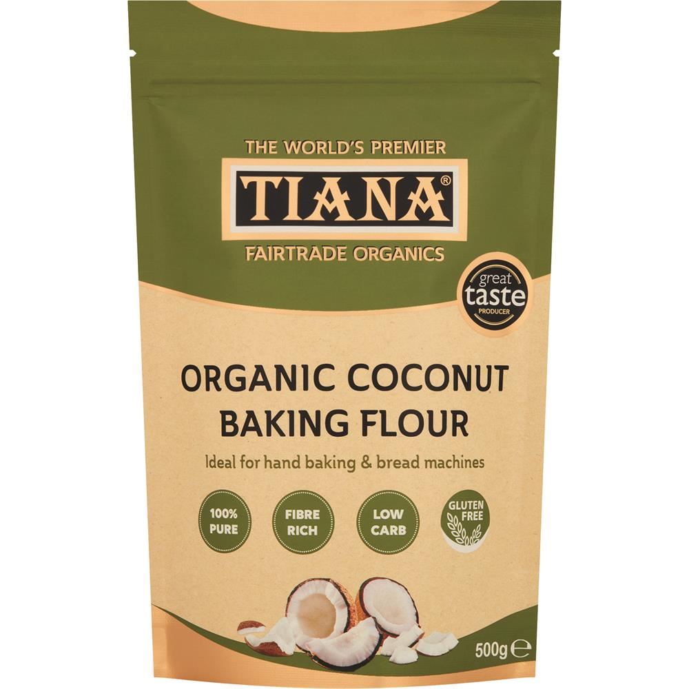 Tiana Fairtrade Organic gluten free low-carb coconut flour 500g