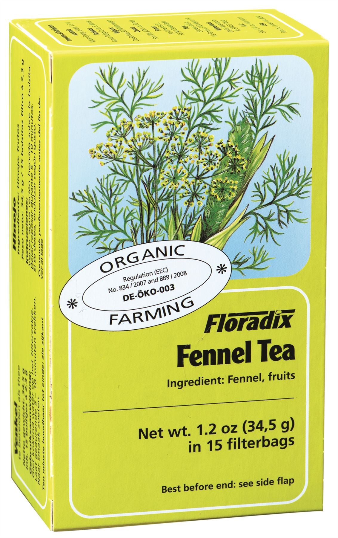 Salus Floradix - Organic Fennel Herbal Tea - 15 Bags