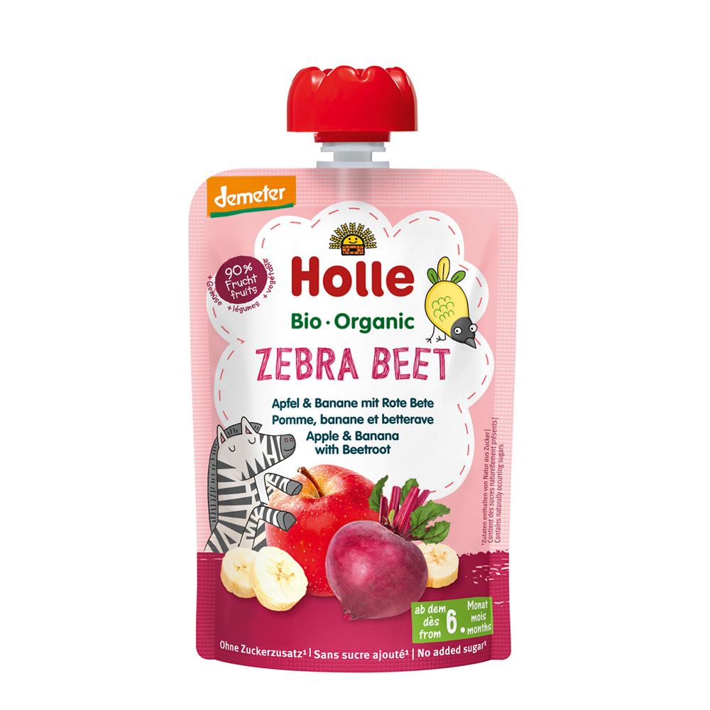 Holle Organic Baby Food Pouch - Zebra Beet 100g - 12 Pack