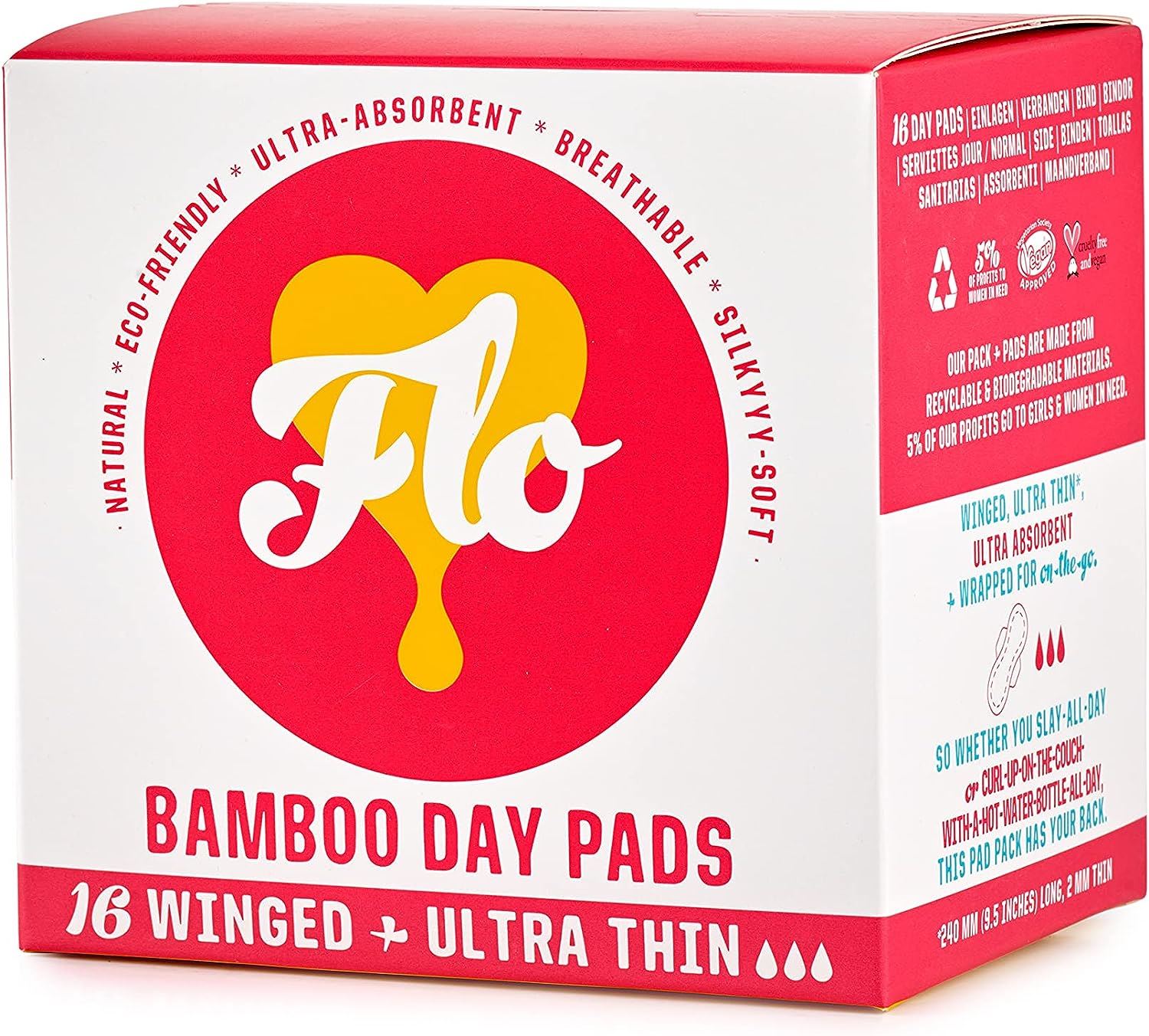 Flo Natural Bamboo Ultra Thin Day - 16 Pads