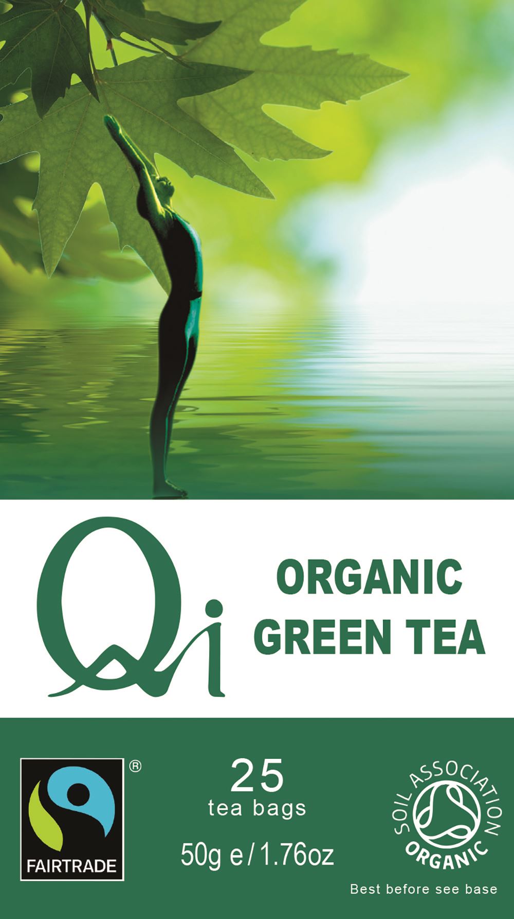Qi Organic Fairtrade Green Tea 50g 25 Tea bags