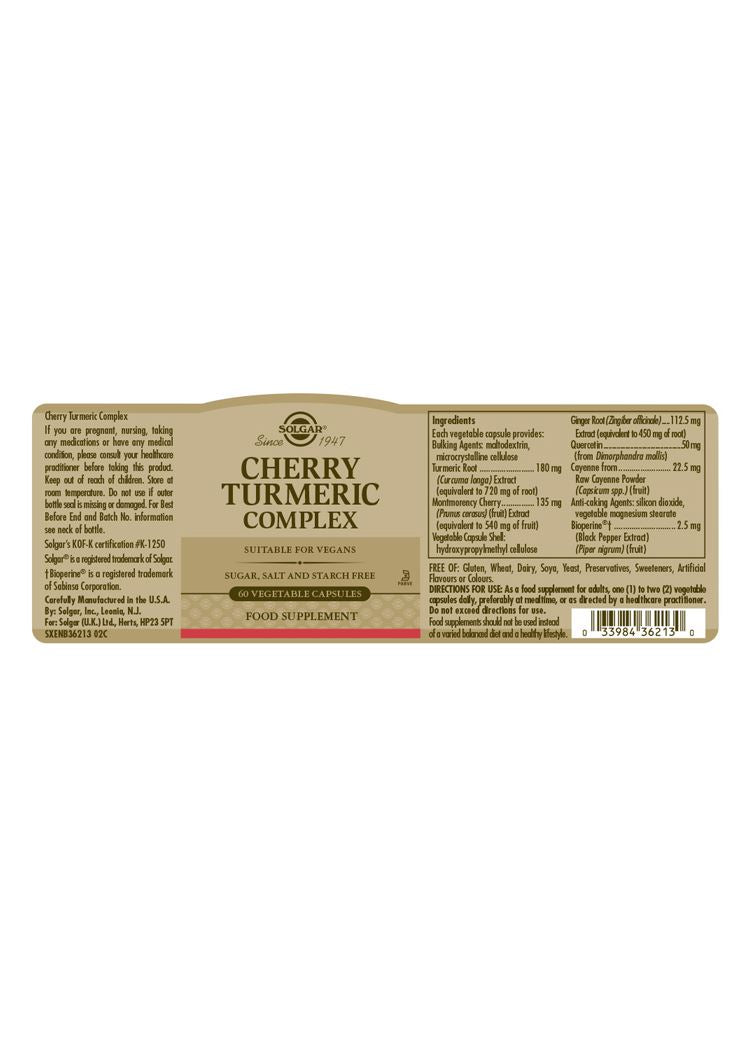 Solgar Cherry Turmeric Complex - 60 Vegicaps