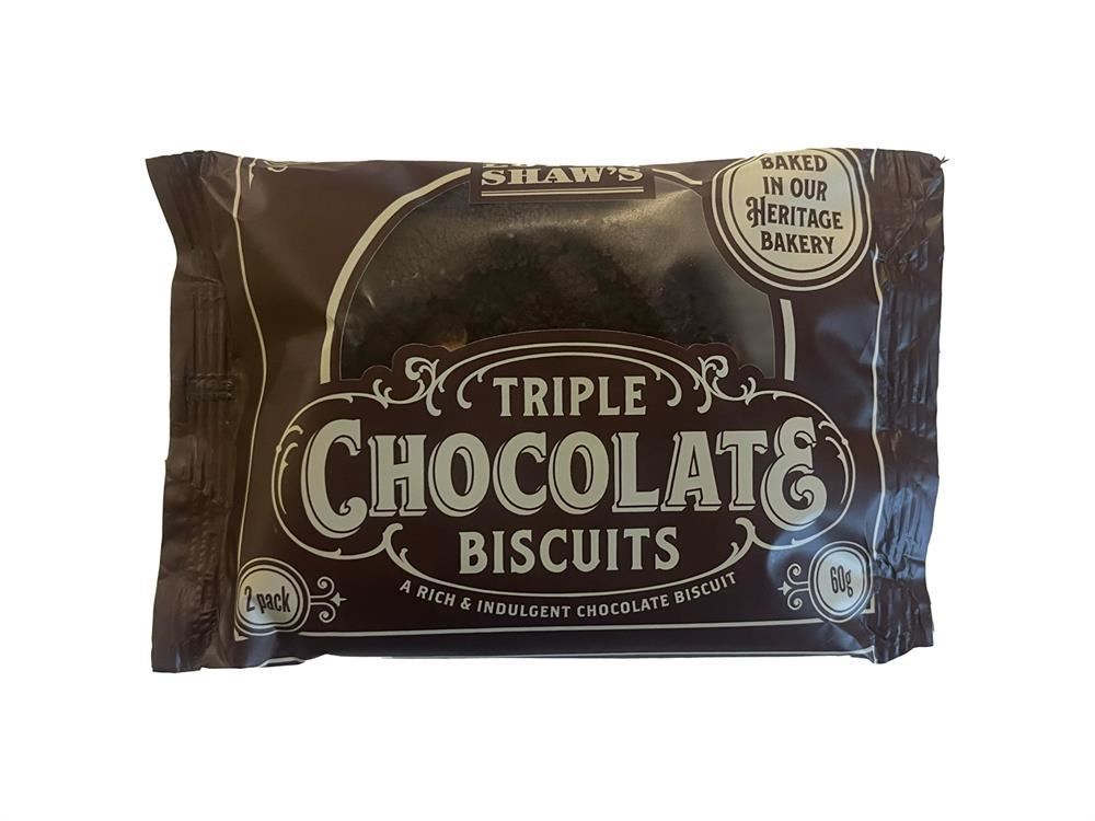 Lottie Shaw's 2 Pack Triple Chocolate Biscuits 60g - 24 Pack