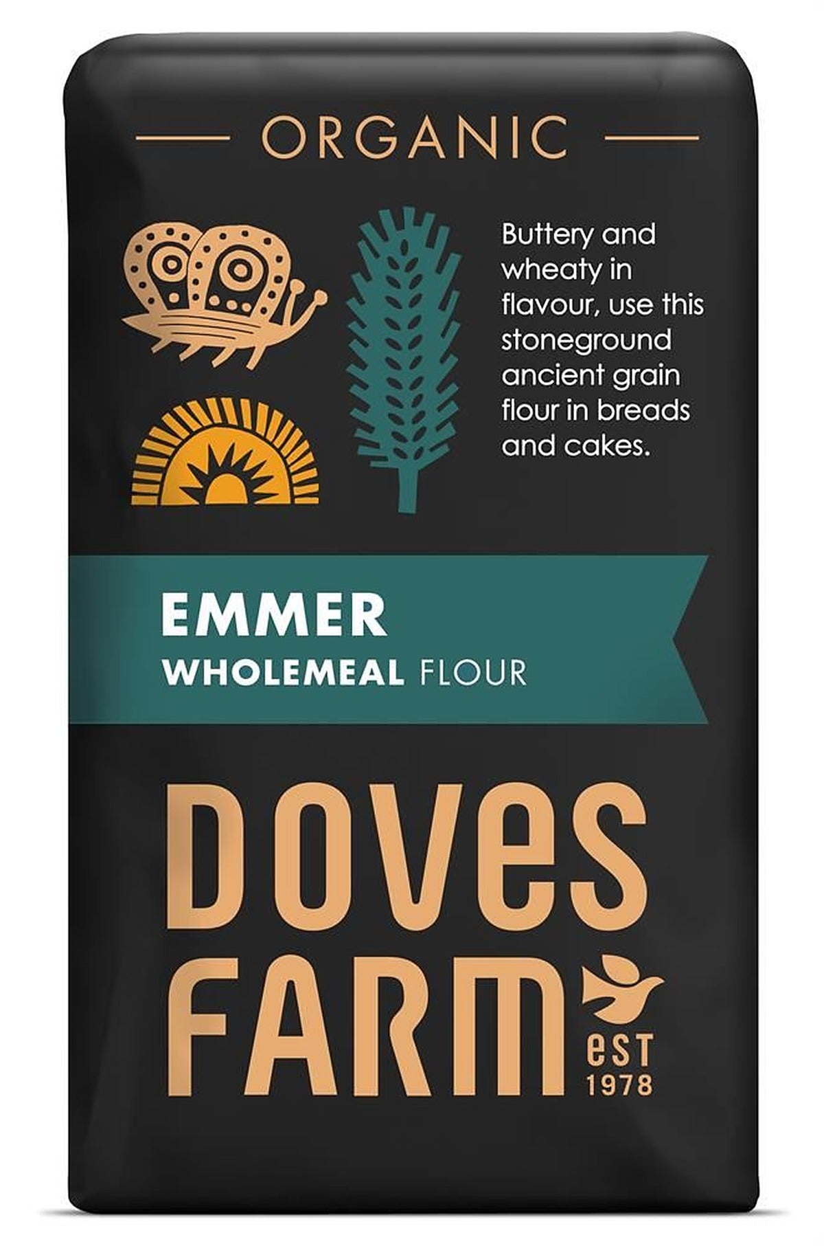 Doves Farm Emmer Flour Wholemeal Stoneground Organic 1kg