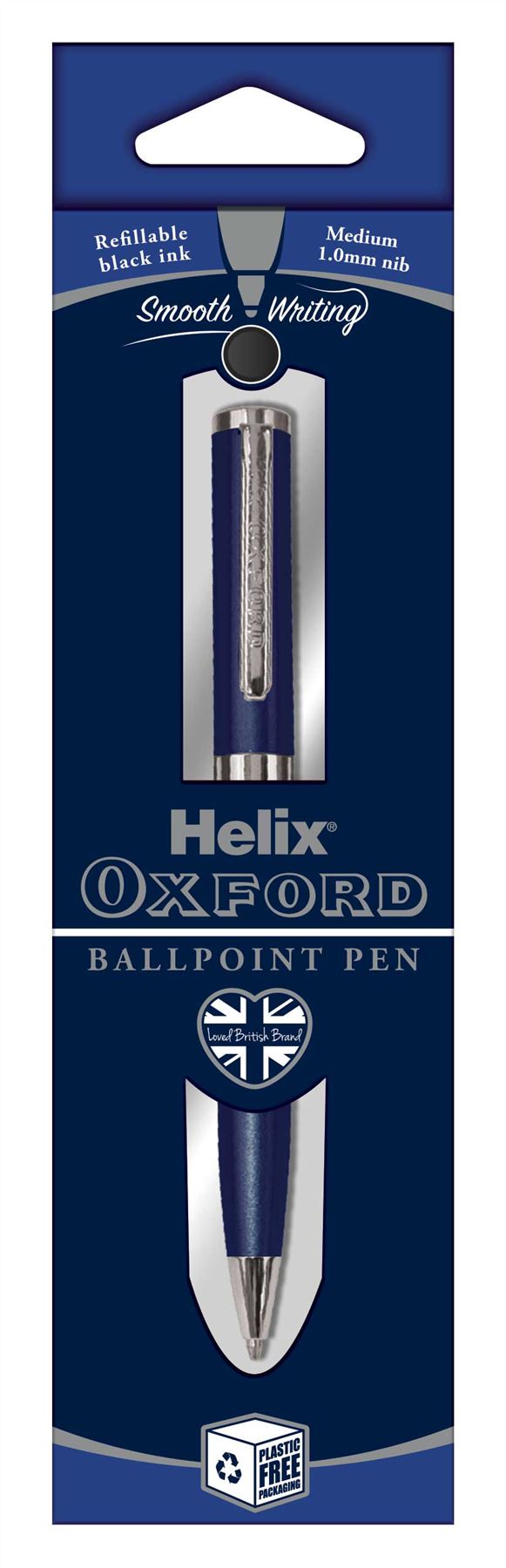 Helix Oxford Premium Ballpoint Dark Blue Pen - Black Ink