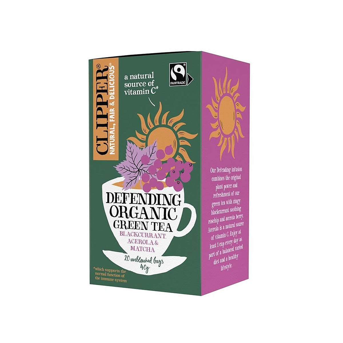 Clipper Organic Fair Trade Defending Green Tea 20 Bags