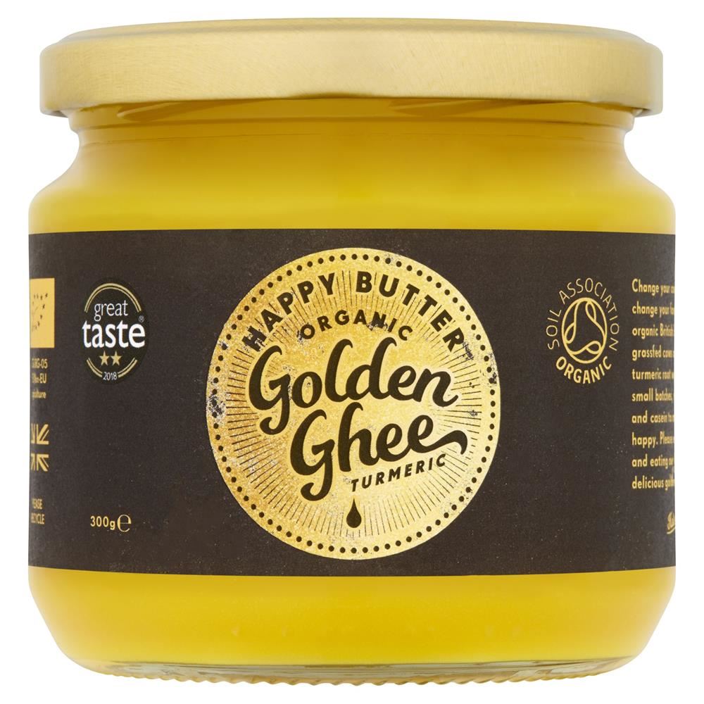 Happy Butter Artisan Organic UK Golden Turmeric Ghee - 300g