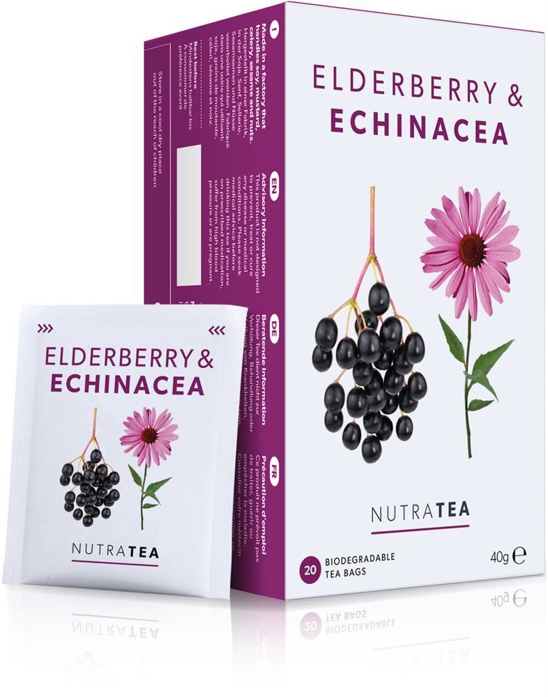 Nutratea Nutra Elderberry & Echinacea 20 Herbal Tea Bags