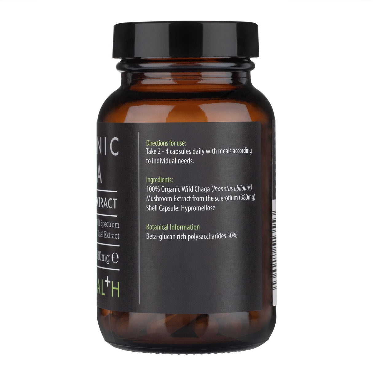 Kiki Health Organic Chaga Mushroom Extract 380mg - 60 Vegicaps