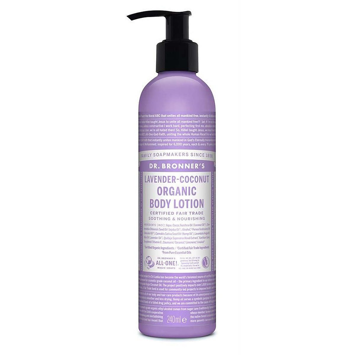 Dr Bronner Org Lavender Coconut Hand and Body Lotion 236ml