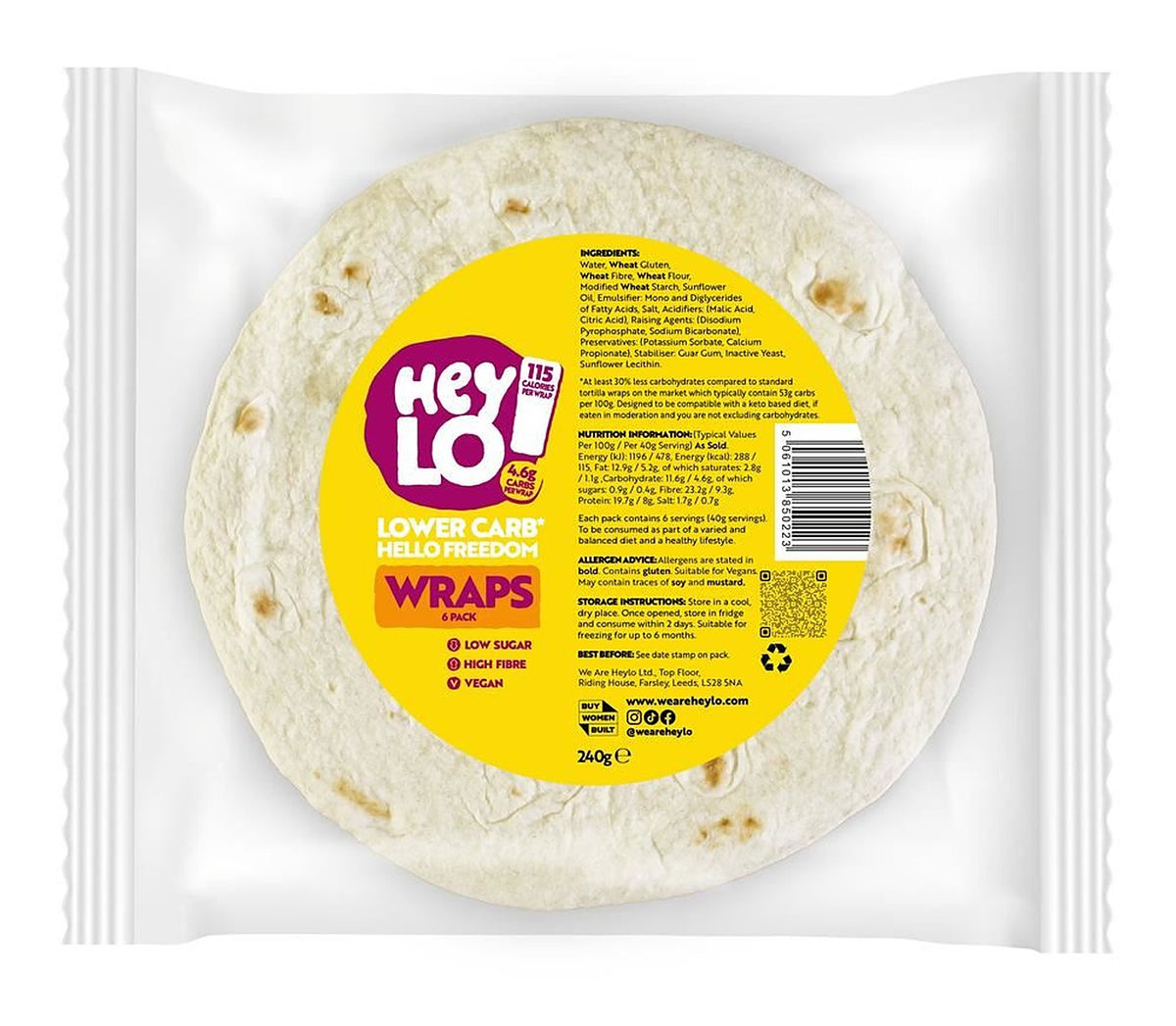 Heylo Low-Carb Wraps Pack of 6 x 40g
