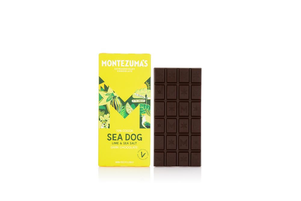 Montezumas Chocolate Sea Dog Dark Chocolate with Lime & Sea Salt Bar 90g