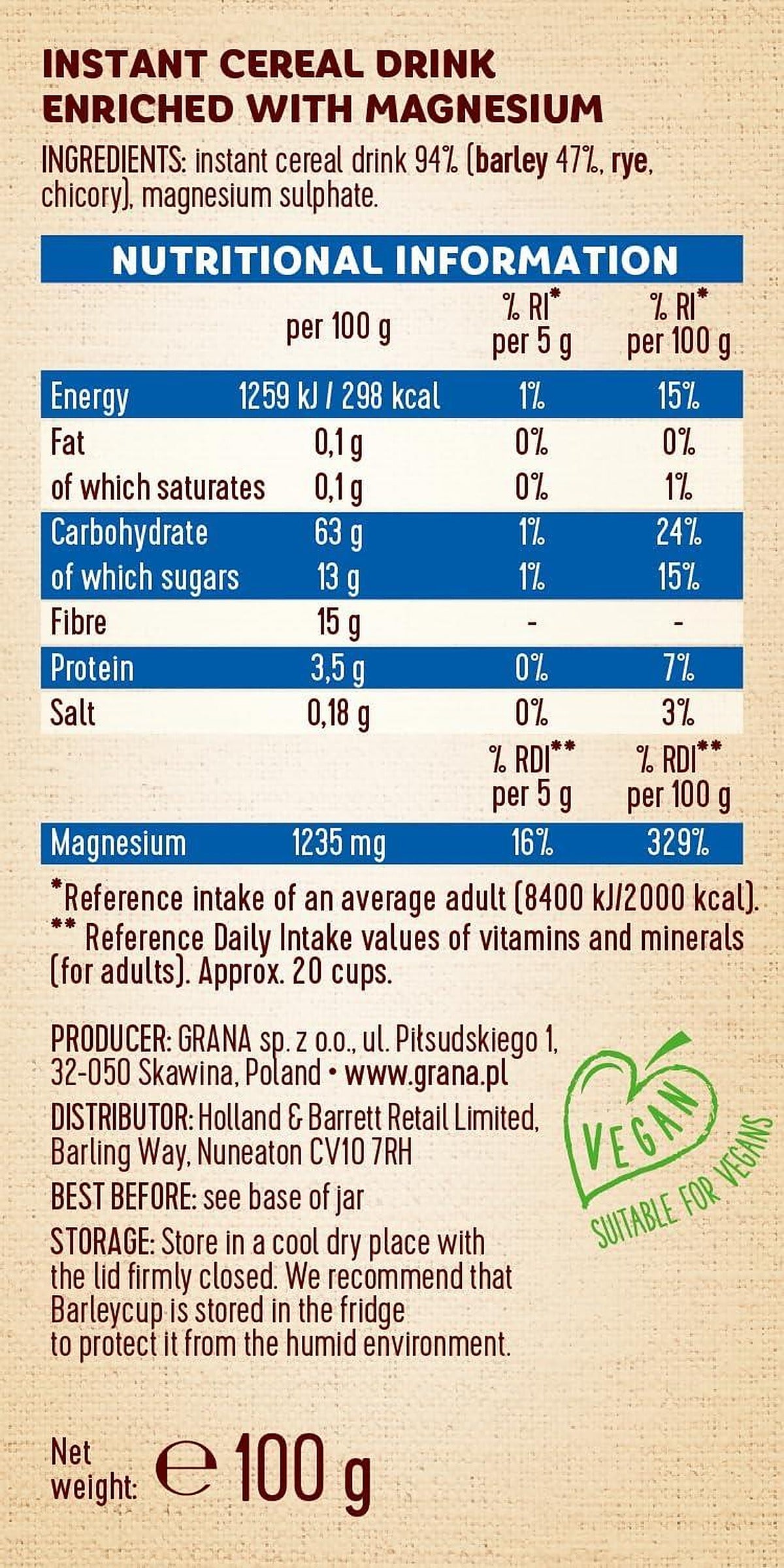 Barleycup with Magnesium 100g - 6 Pack - image 2