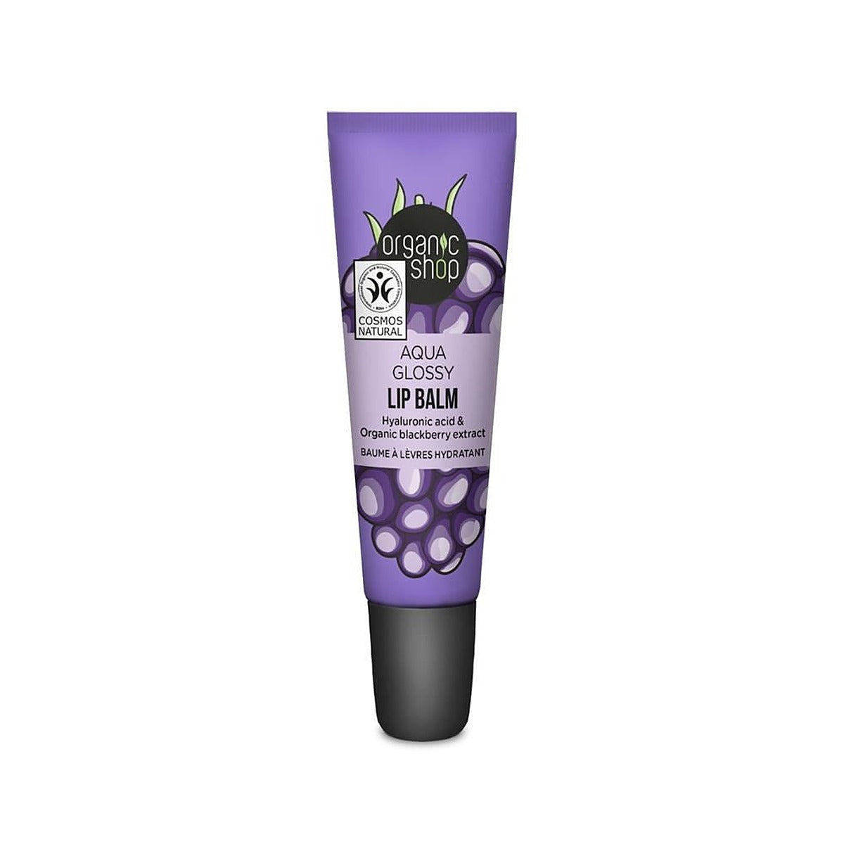 Organic Shop Aqua Glossy Lip Balm Hyaluronic Acid & Blackberry 10ml