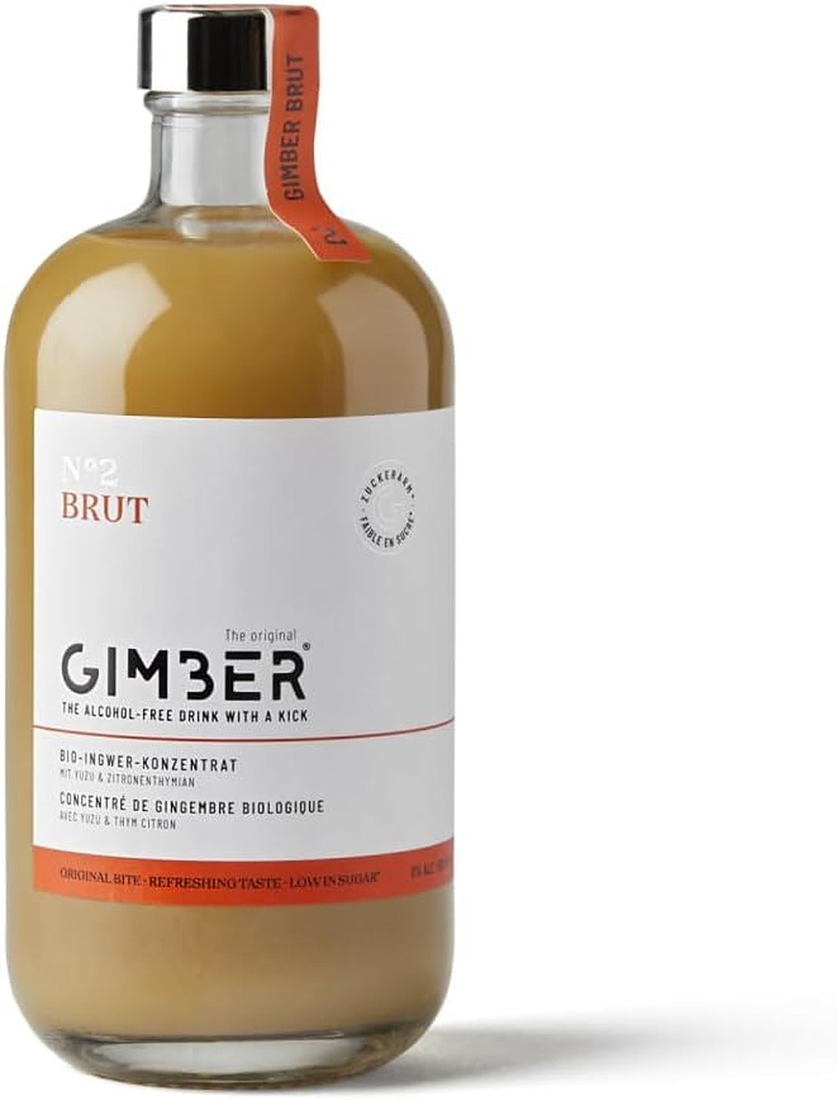 Gimber Organic No2 Brut Ginger Alcohol Free Less Sugar Drink - 500 ml