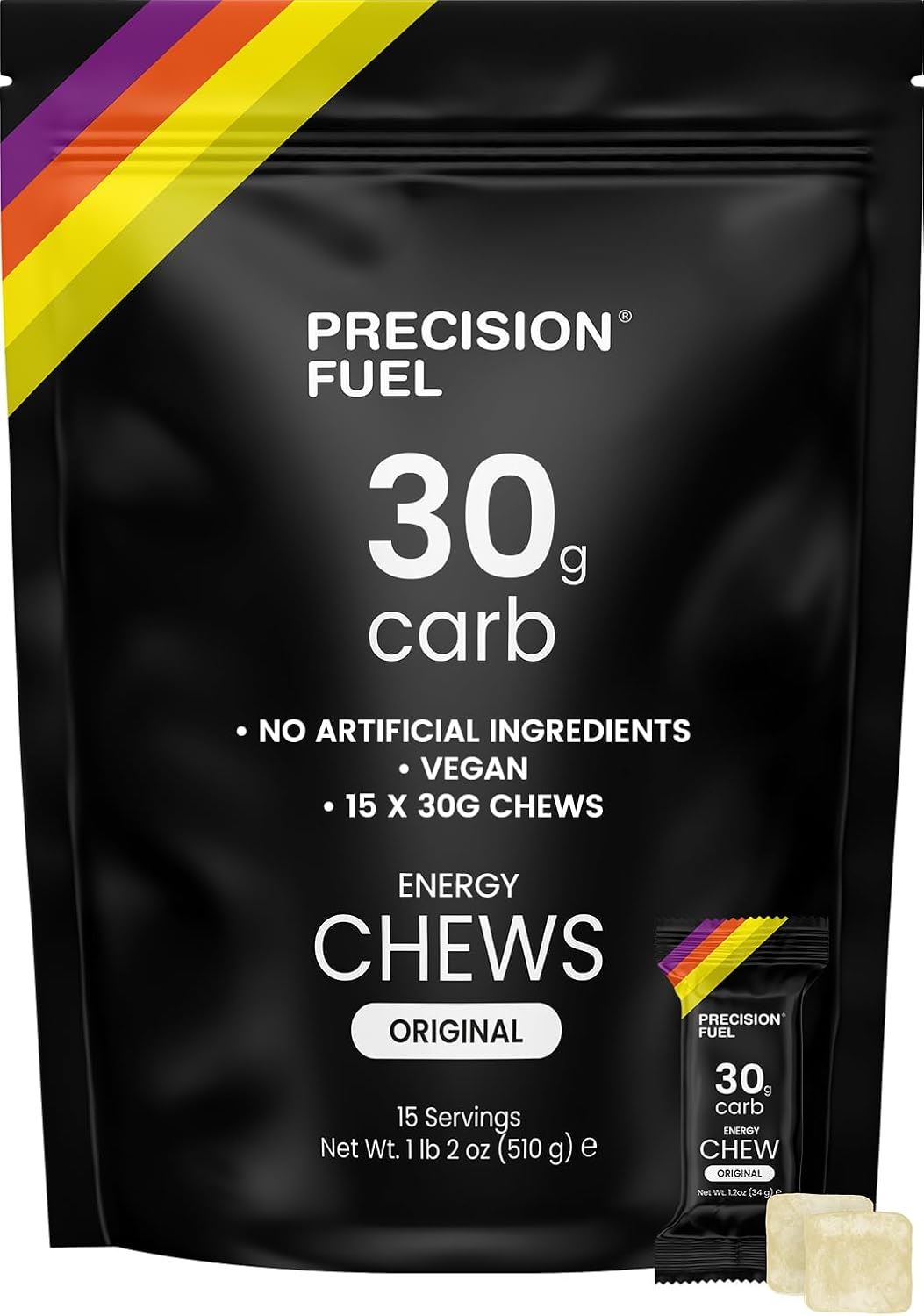 Precision Fuel PF30 Energy Chews - Original Flavour, 30g Carb - 15 x 34g Chews