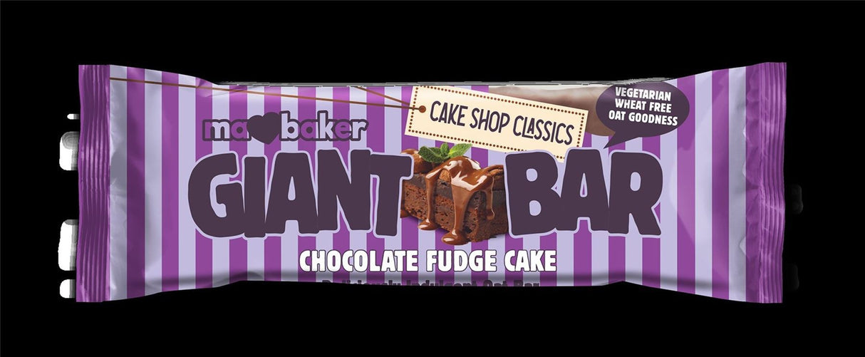 Ma Baker Cake Shop Classic Chocolate Fudge Giant Bar 100g - 12 Pack