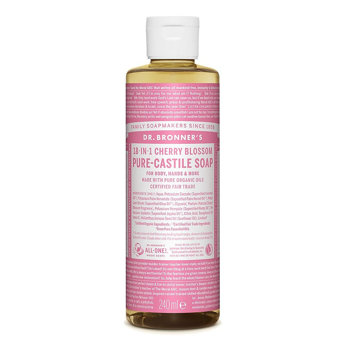 Dr Bronner Pure Castile Liquid Soap Cherry Blossom 240ml