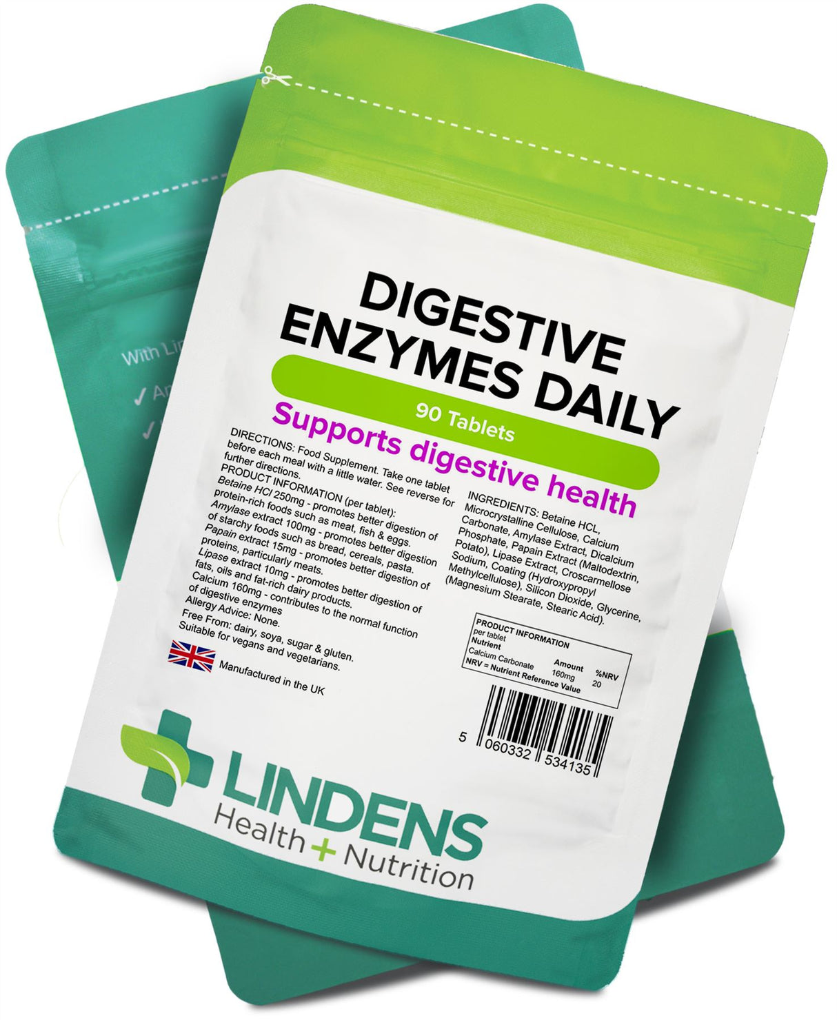 Lindens Digestive Enzymes Daily - 90 Tablets