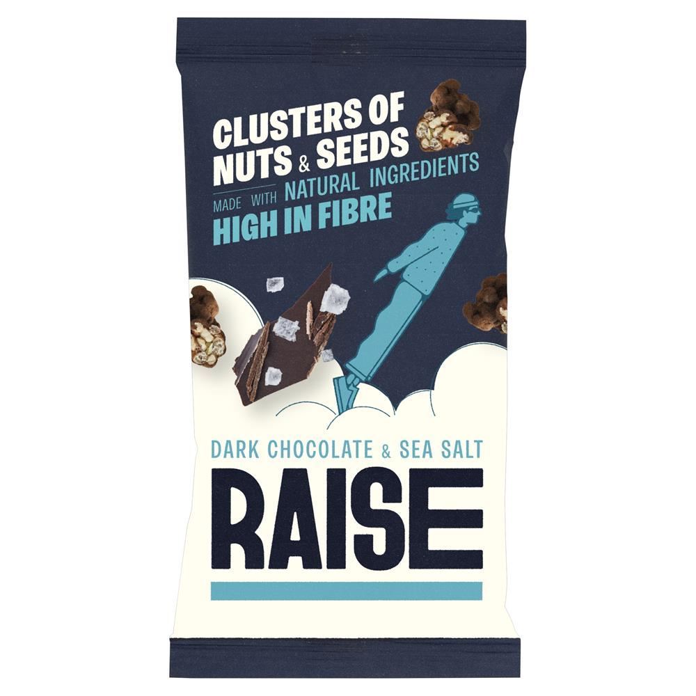 RAISE Snacks Dark Chocolate & Sea Salt Clusters of Nuts and Seeds 35g - 12 Pack