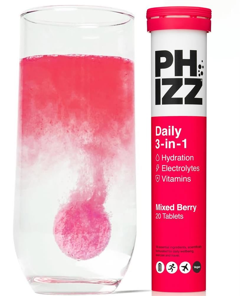 Phizz 3in1 Hydration Electrolytes Vitamins - Mixed Berry - 20 Tabs