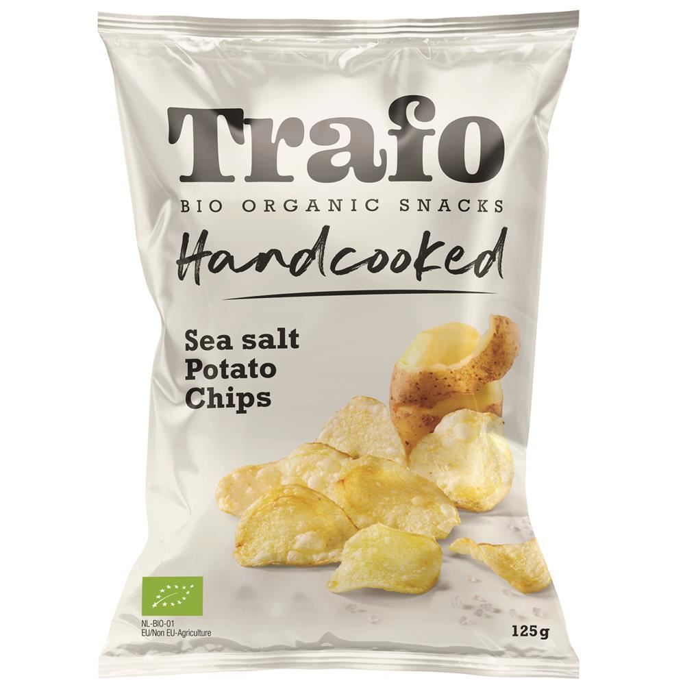 Trafo Organic Handcooked Seasalt Crisps 125g - 10 Pack