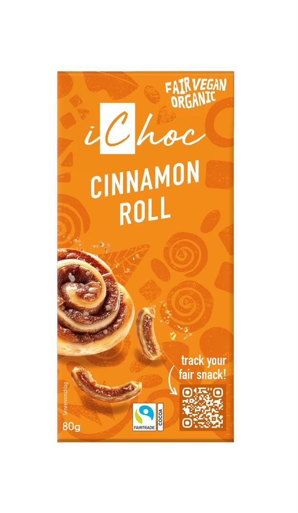 iChoc Cinnamon Roll Chocolate Organic Vegan 80g