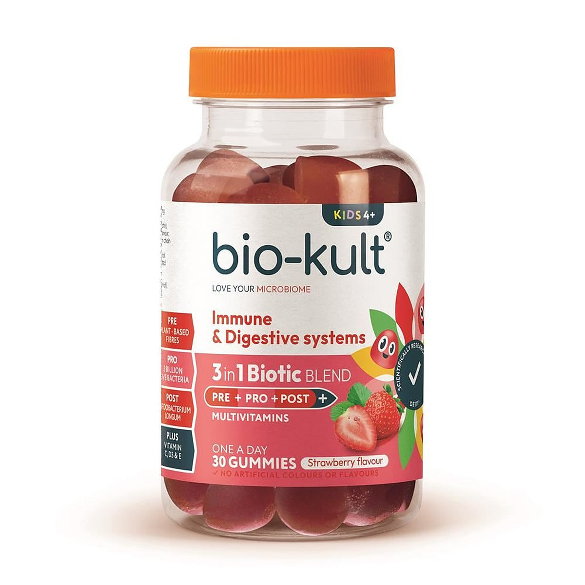 Bio-Kult 3-in-1 Biotic Blend Gummies for Kids. Strawberry Flavour. 30