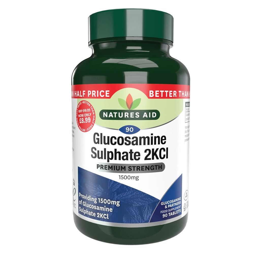 Natures Aid Promo Packs Glucosamine Sulphate 1500mg 90 Tablets