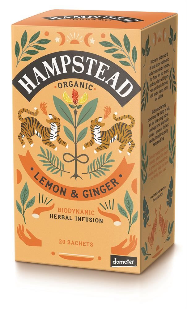 Hampstead Tea Organic Lemon Ginger 20 Tea Bags
