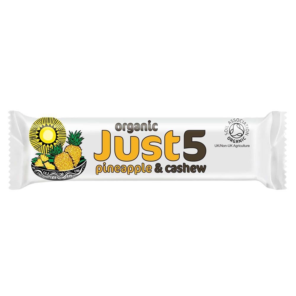 Tropical Wholefoods Vegan Organic Pineapple & Cashew Bar 40g - 18 Pack