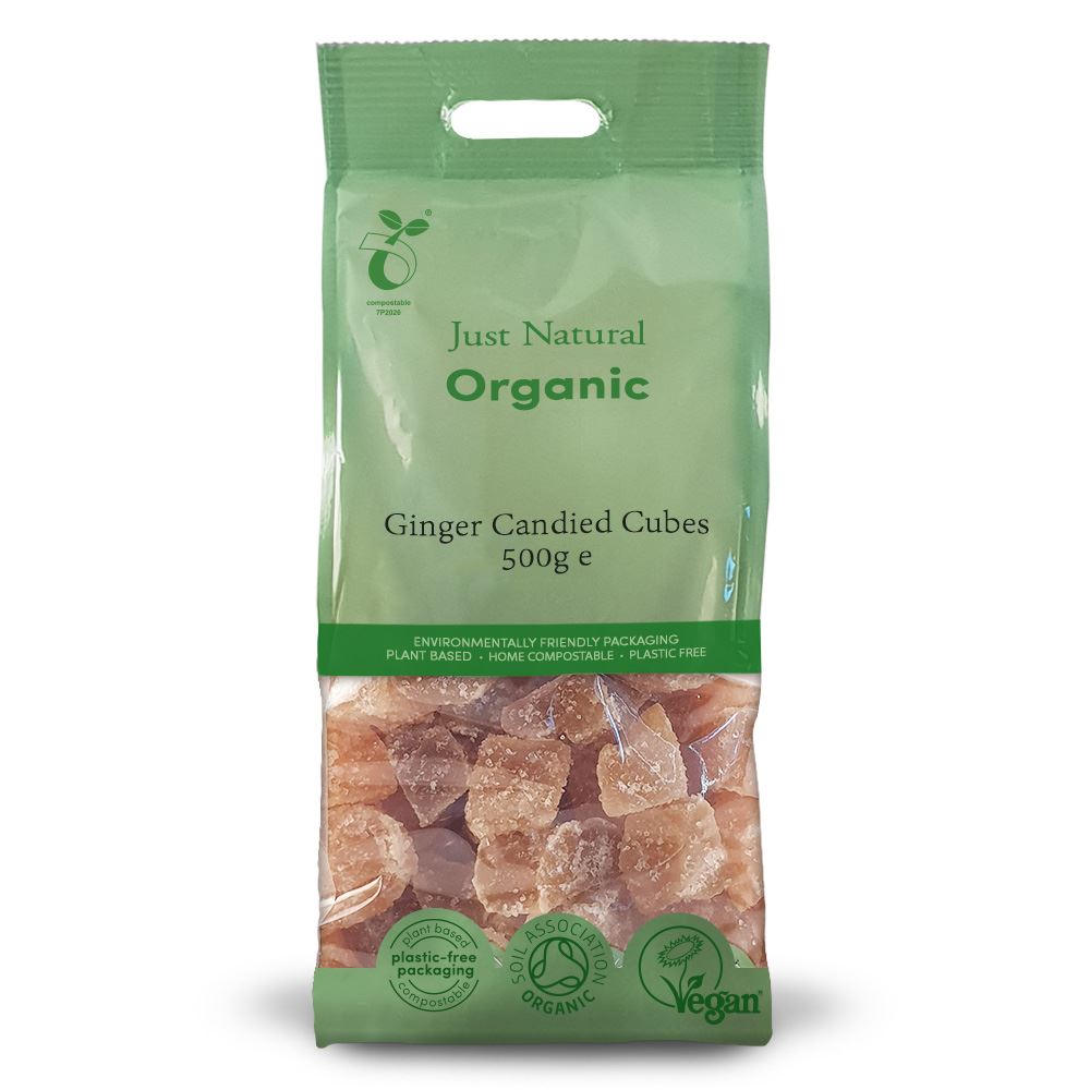 Just Natural Organic Organic Ginger Candied Cubes 500g
