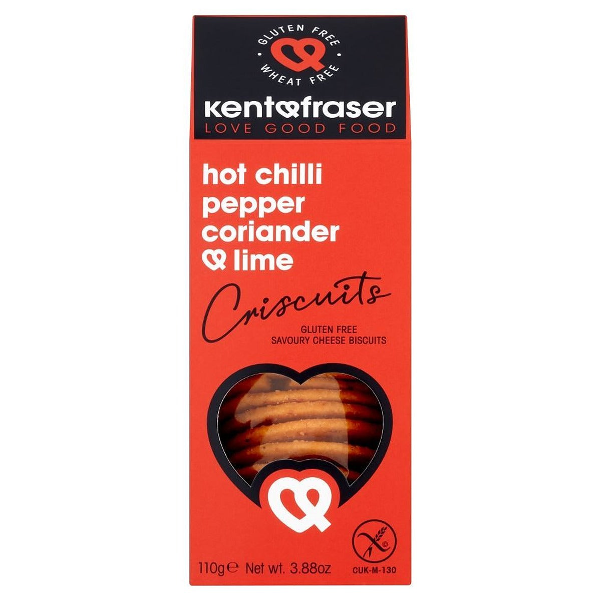 Kent Fraser Gluten-Free Hot Chilli Pepper Coriander Lime Cheese 110g - 6 Pack