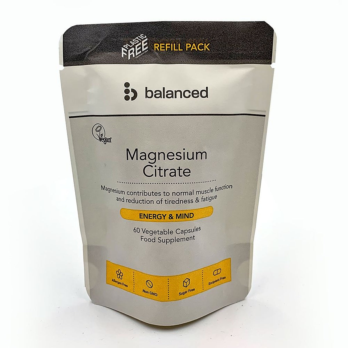 Balanced Magnesium Citrate 60 Veggie Caps - Refill Pouch