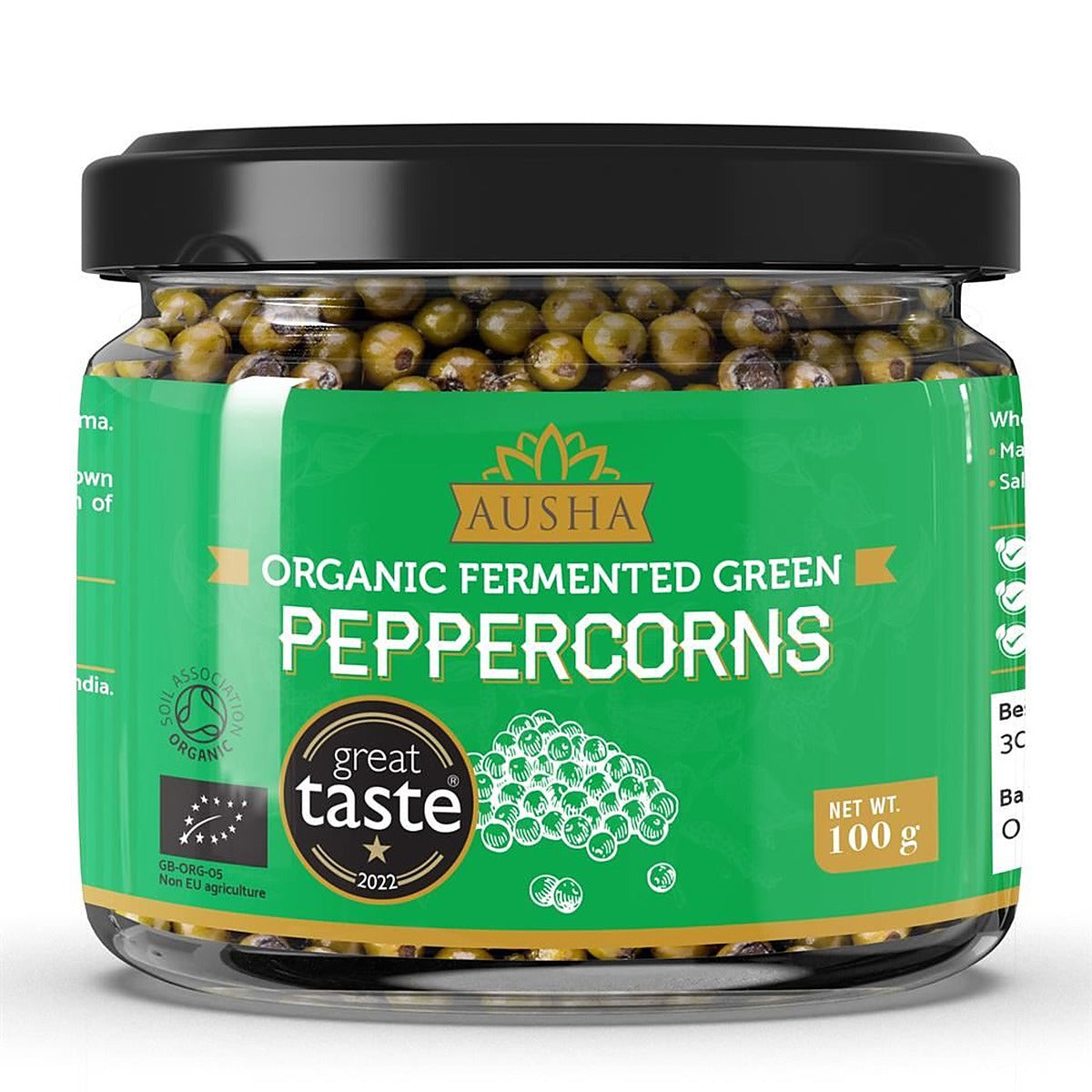 AUSHA Organic Fermented Green Peppercorns 100g