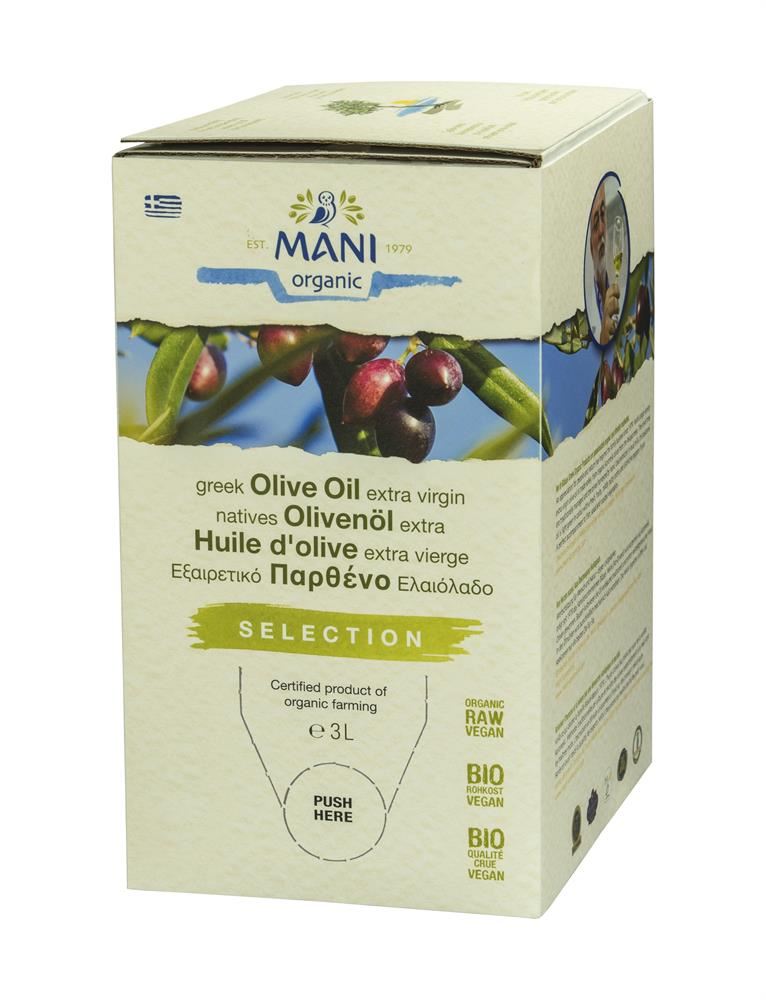 Mani Organic Greek Extra Virgin Olive Oil 3L