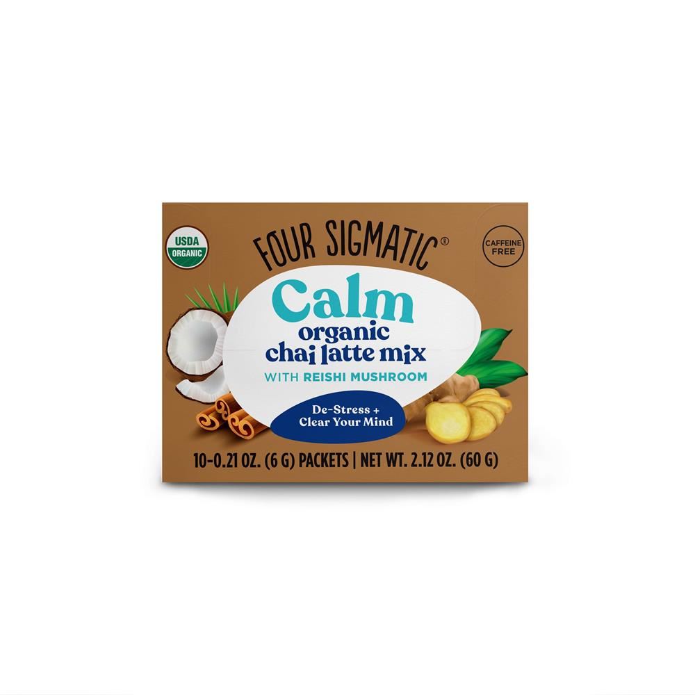 Four Sigma Foods Calm Organic Chai Latte With Reishi mushrooms 10 Sachets