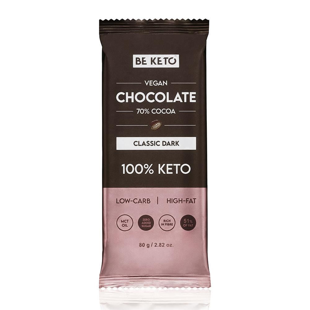 BeKeto Vegan Keto Chocolate + MCT Classic Dark 80g