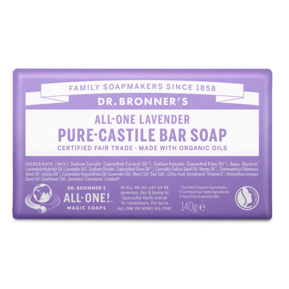 Dr Bronner's Pure Castile Bar Soap - 140g - All Scents