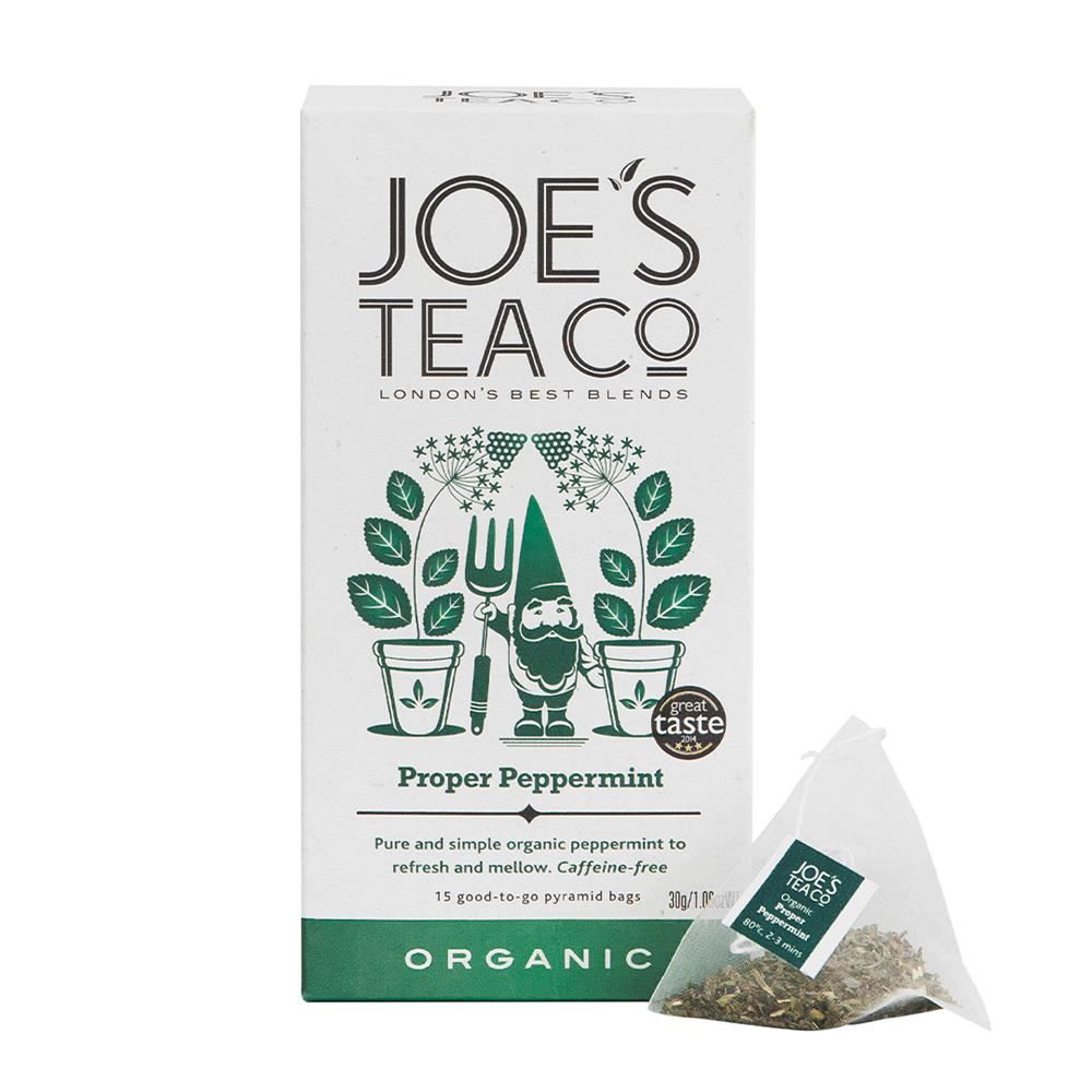 Joes Tea Company Proper Peppermint - 15 biodegradable pyramid bags