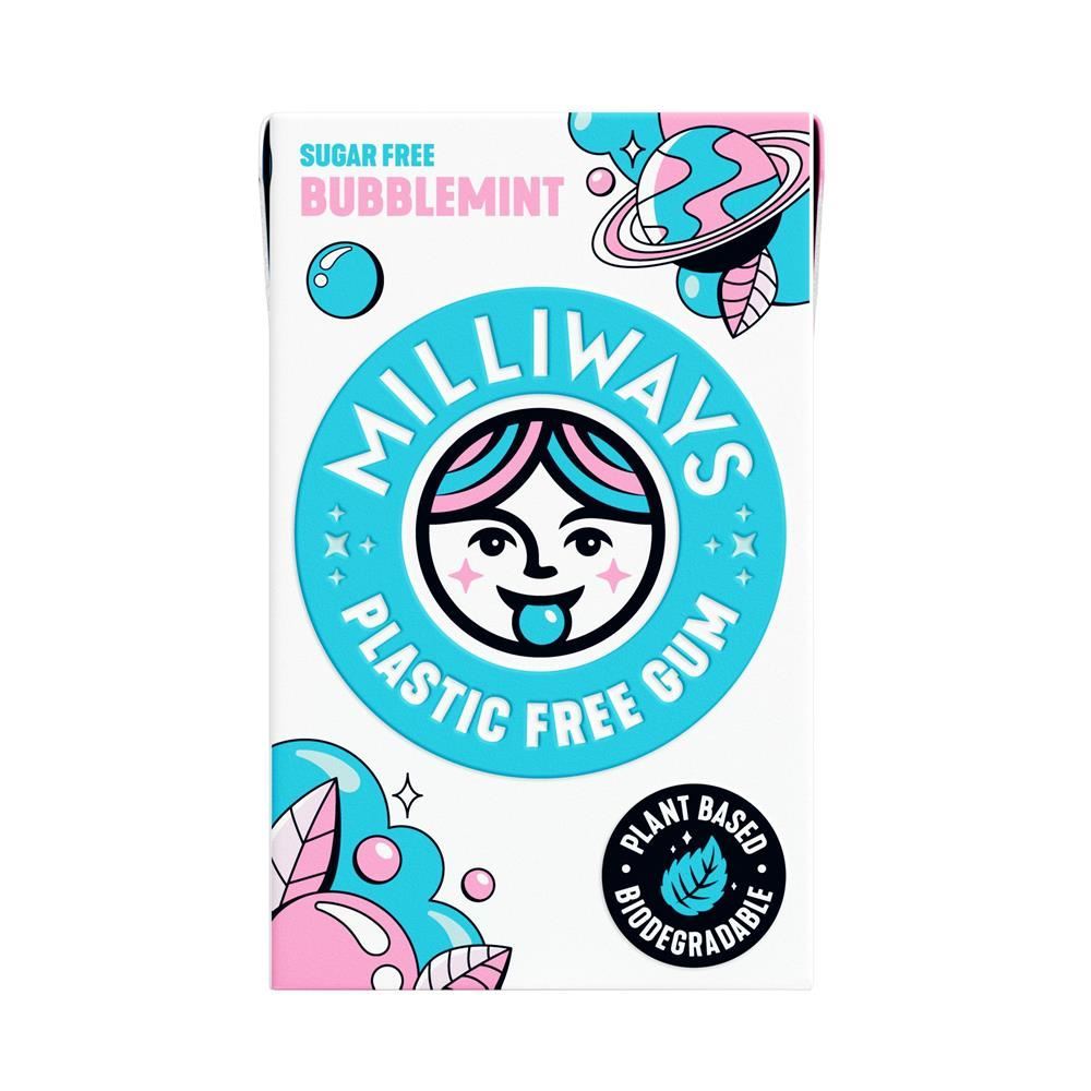 Milliways Food Milliways Bubblemint Chewing Gum 19g - 12 Pack
