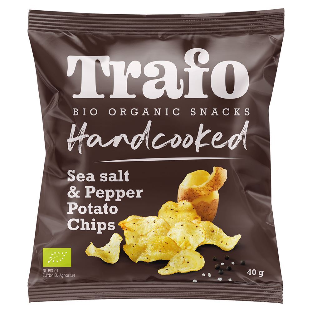 Trafo Organic Handcooked Salt & Pepper Crisps 40g - 15 Pack